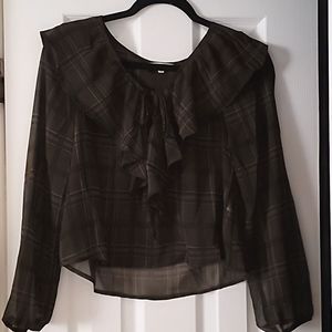 Le Lis plaid, sheer top in Small